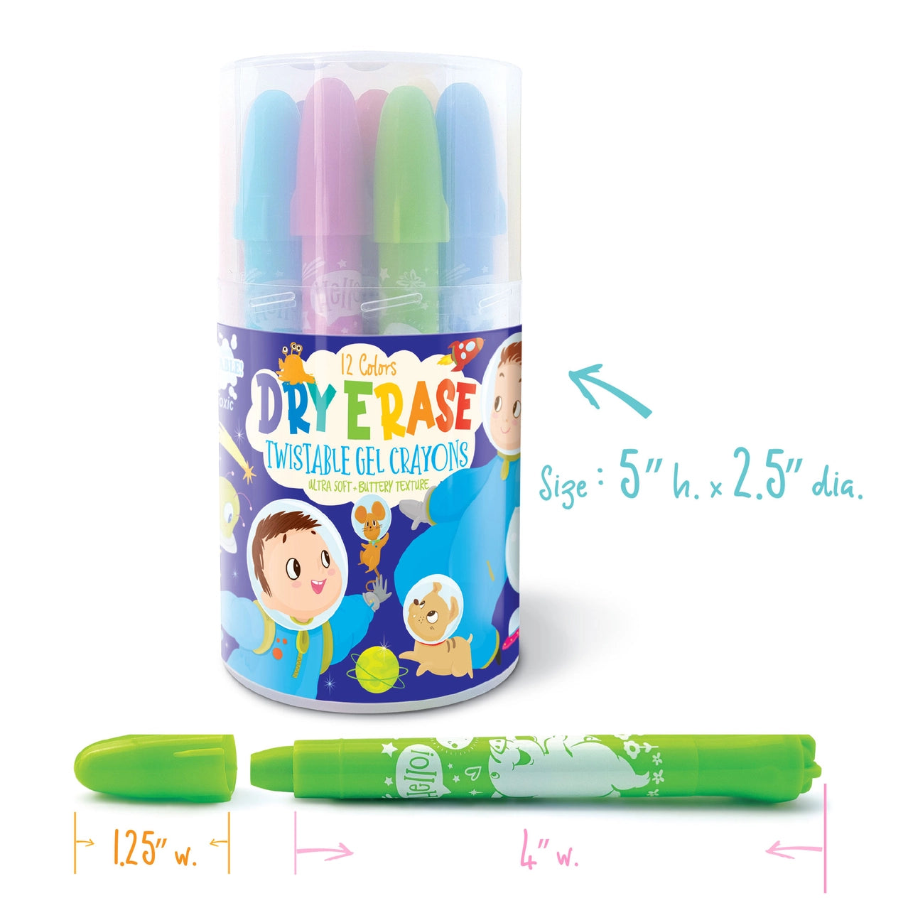 Gel fargestifter | til Dry Erase bøker, magnetvegg, whiteboard o.l