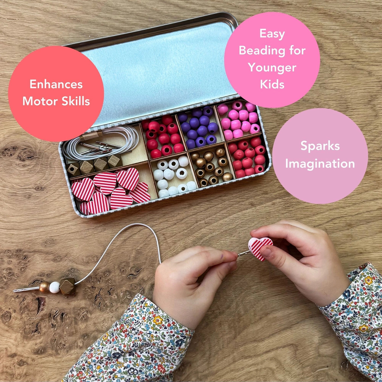 Armbånd perlesett medium | hjerte