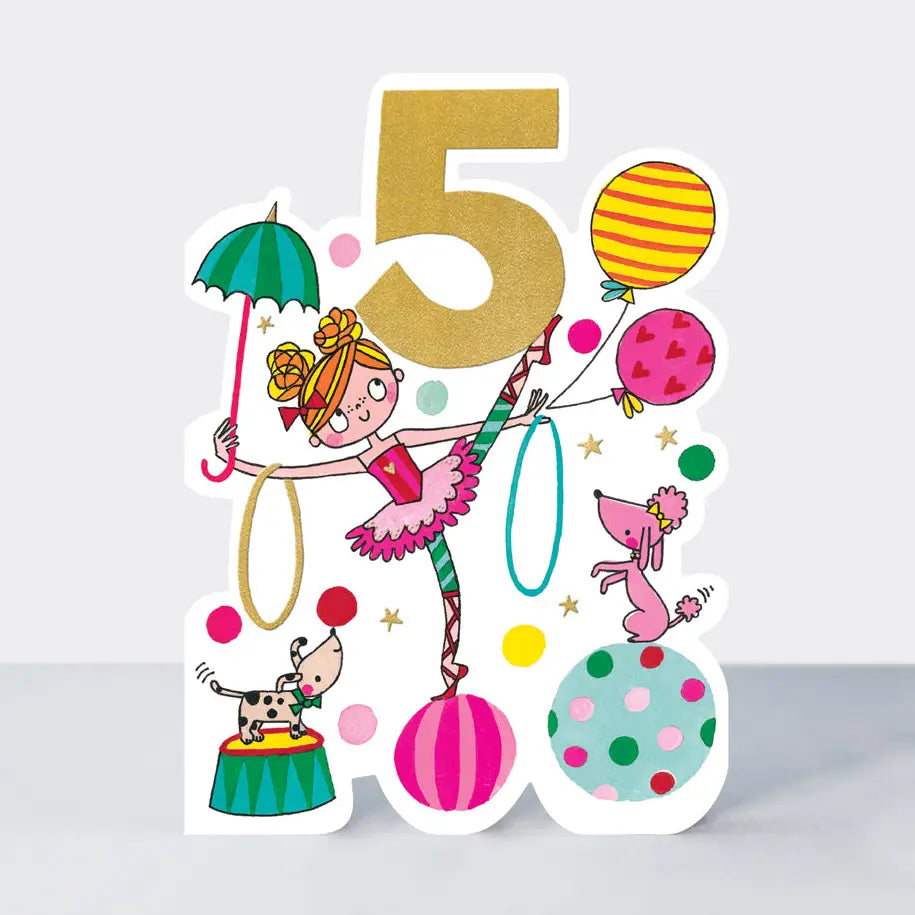 Bursdagskort sirkusakrobat | 5 år