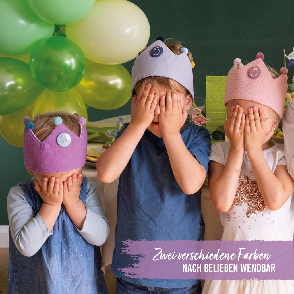 Bursdagskrone i muselin | Lilla