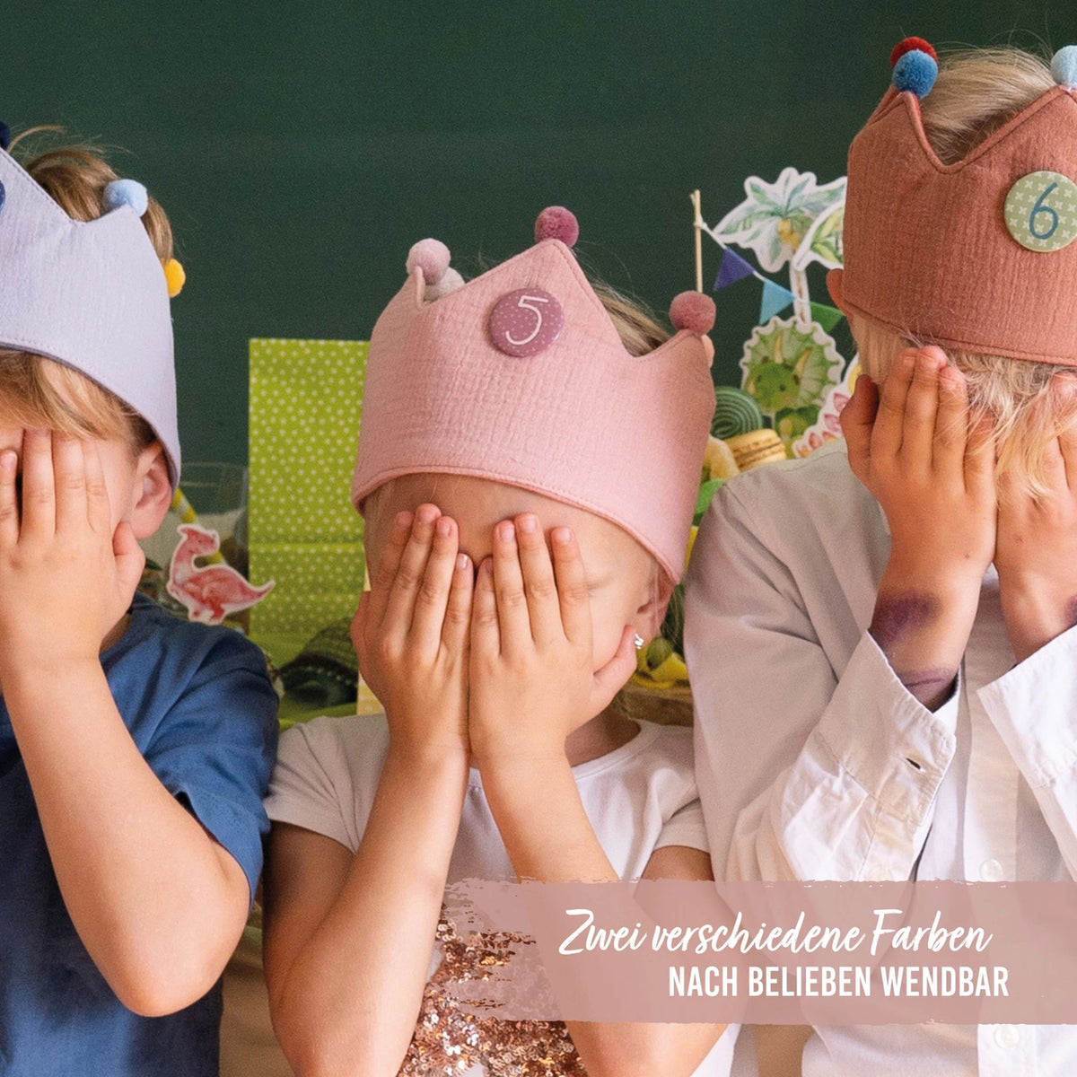 Bursdagskrone i muselin | Rosa