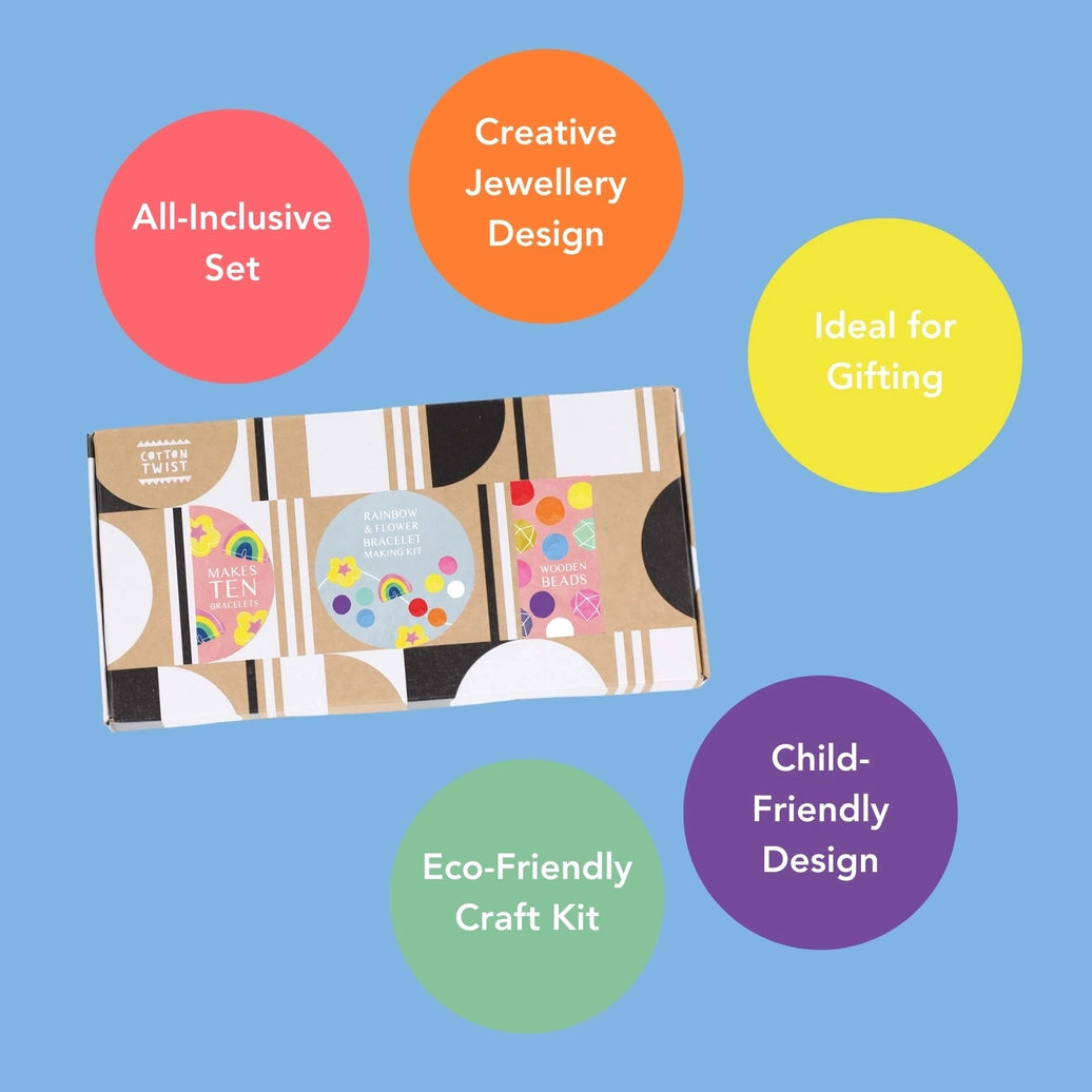 Stort perlesett | regnbue og blomster