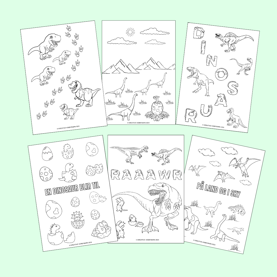 Fargeleggingshefte Dinosaurer (digitalt produkt)