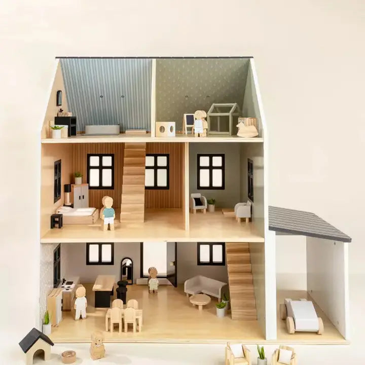 Stort dukkehus i tre