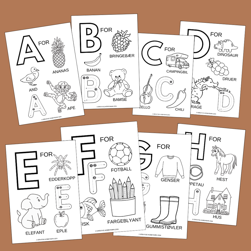 Fargeleggingshefte A for Alfabete (digitalt produkt)