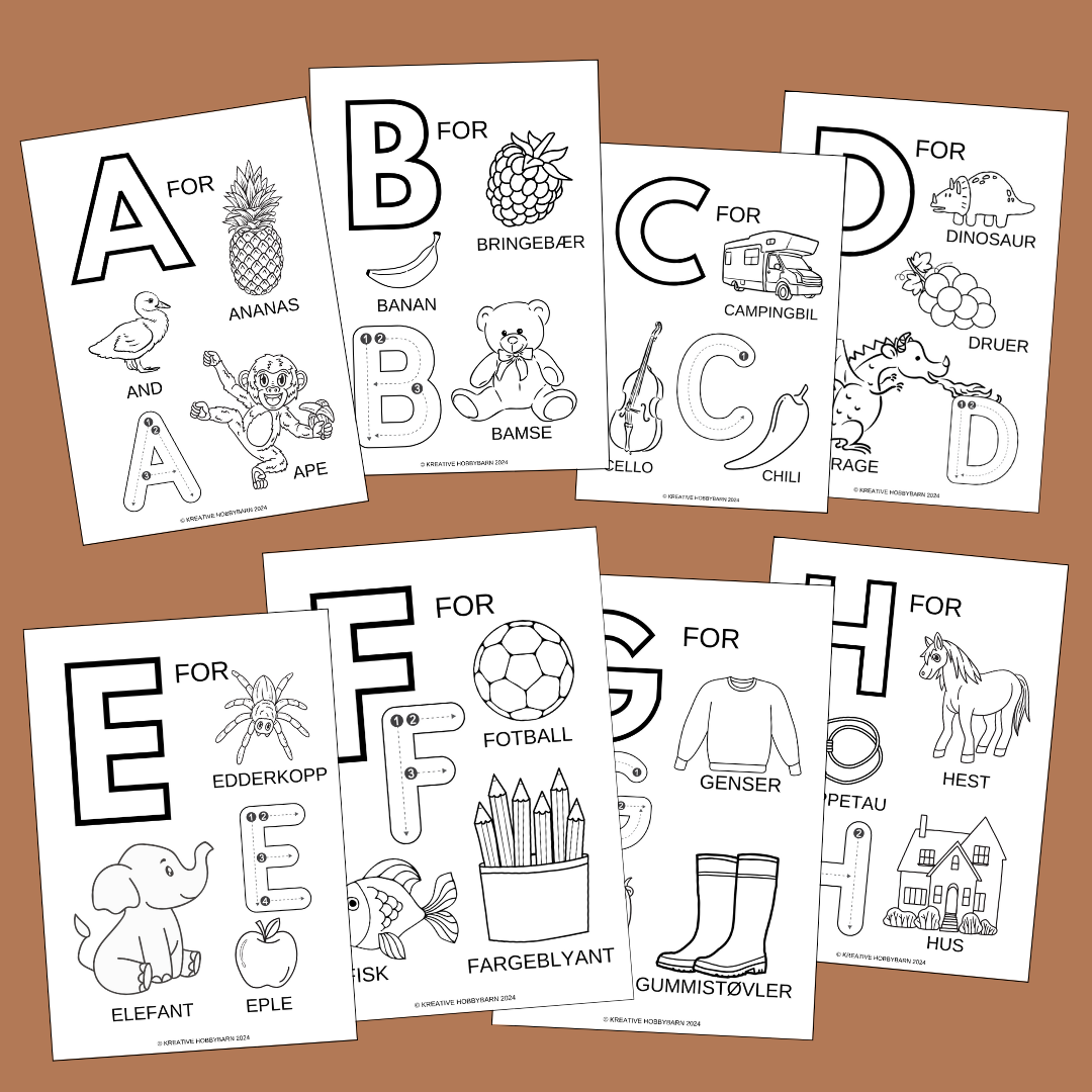 Fargeleggingshefte A for Alfabete (digitalt produkt)