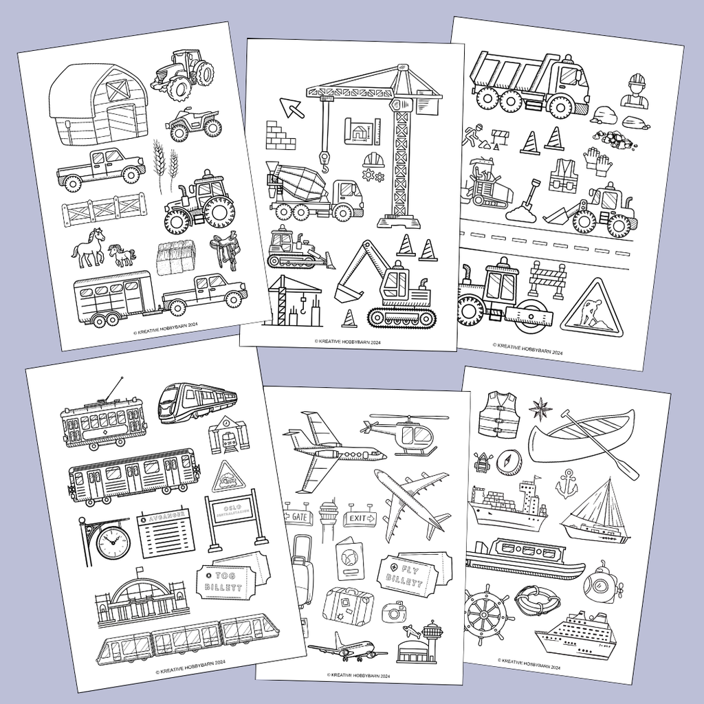 Fargeleggingshefte Kjøretøy (digitalt produkt)