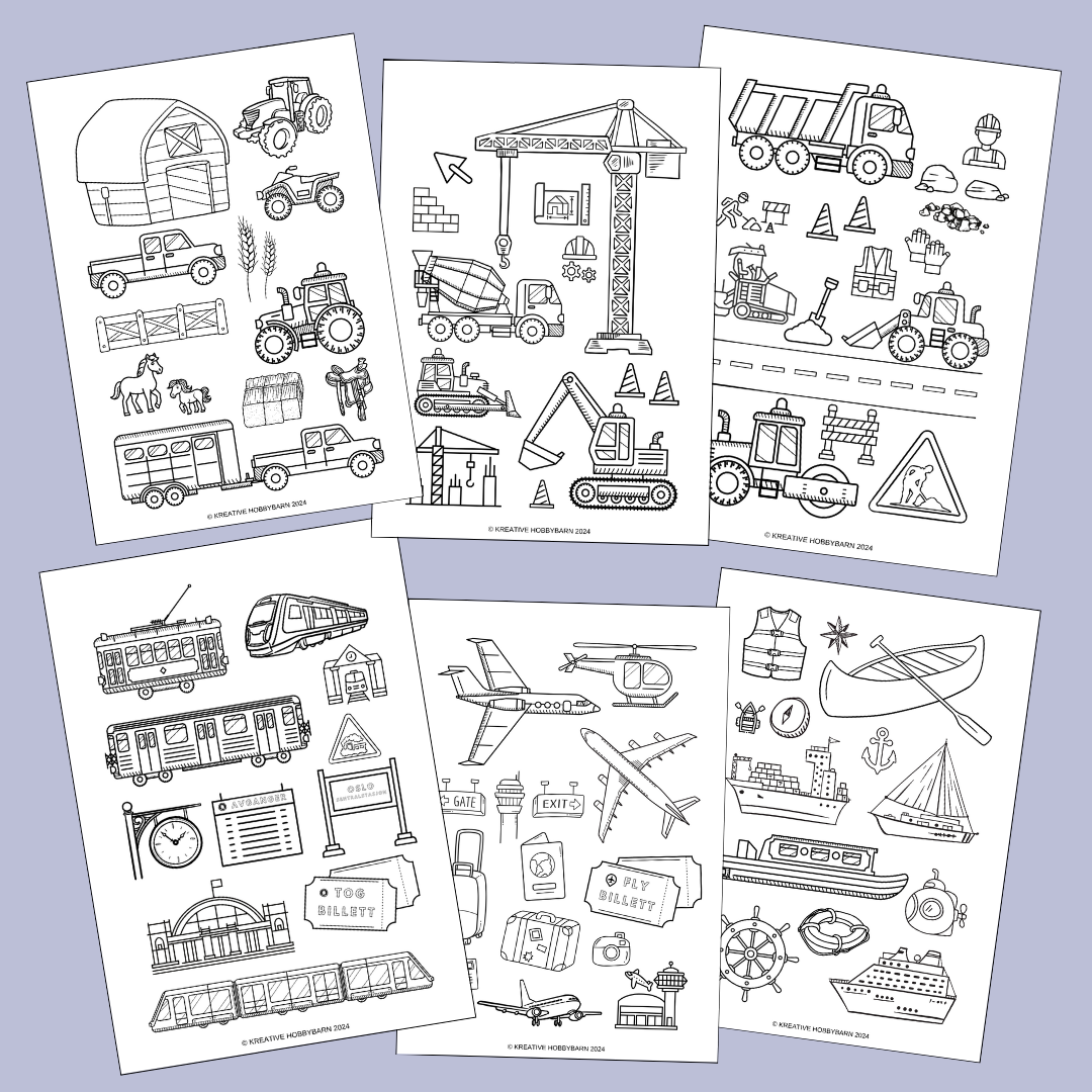 Fargeleggingshefte Kjøretøy (digitalt produkt)