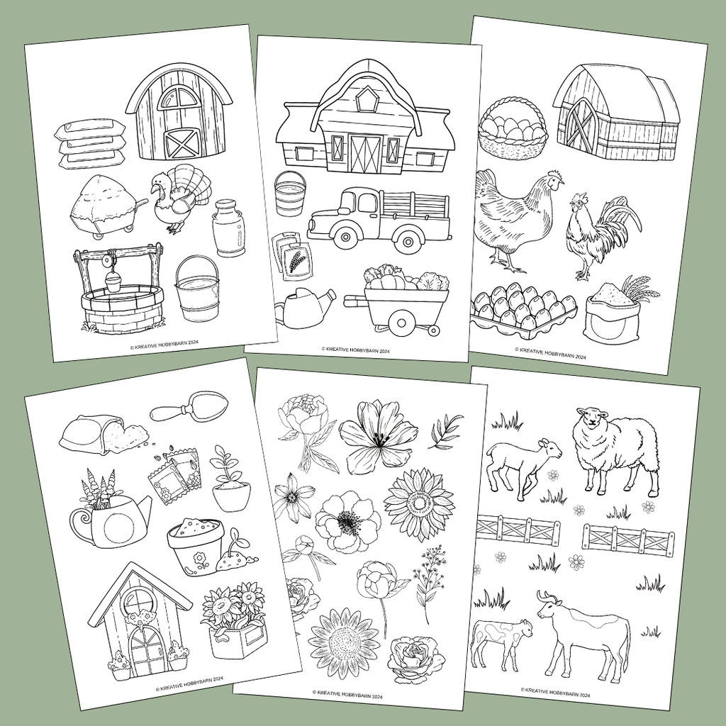 Fargeleggingshefte Min lille bondegård (digitalt produkt)