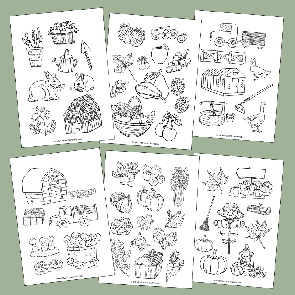 Fargeleggingshefte Min lille bondegård (digitalt produkt)