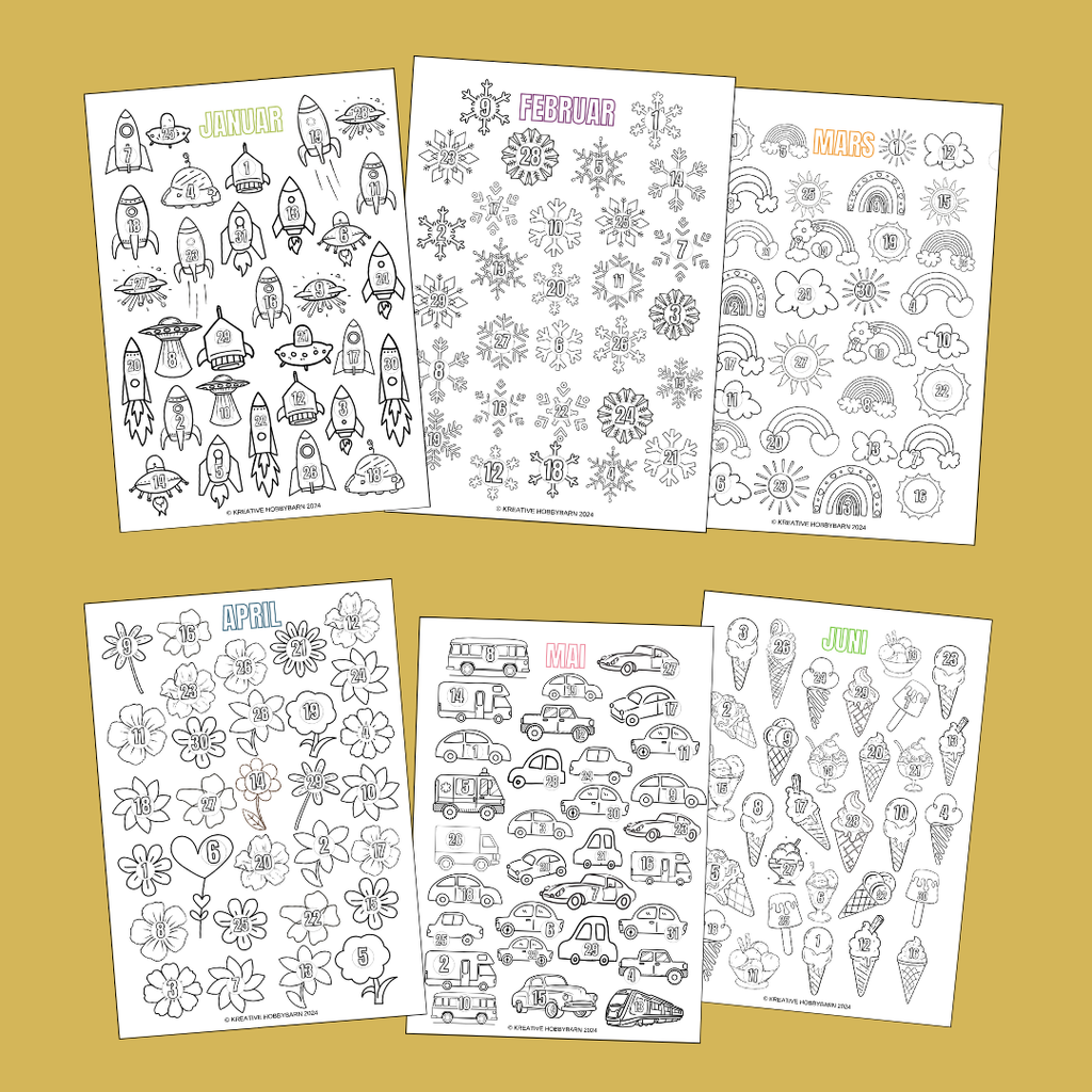 Fargeleggingshefte Nedtellingskalender (digital produkt)