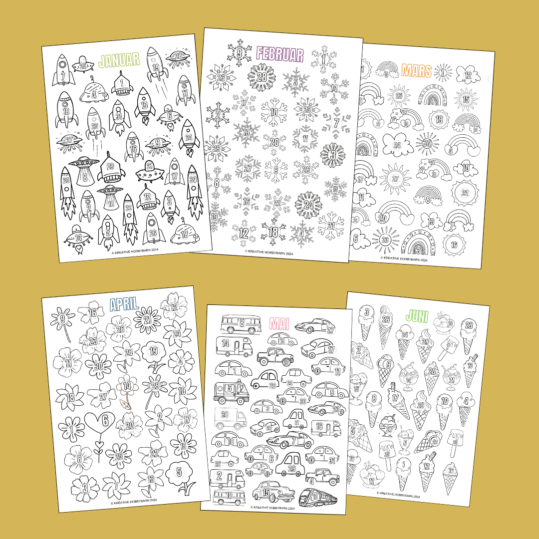 Fargeleggingshefte Nedtellingskalender (digital produkt)