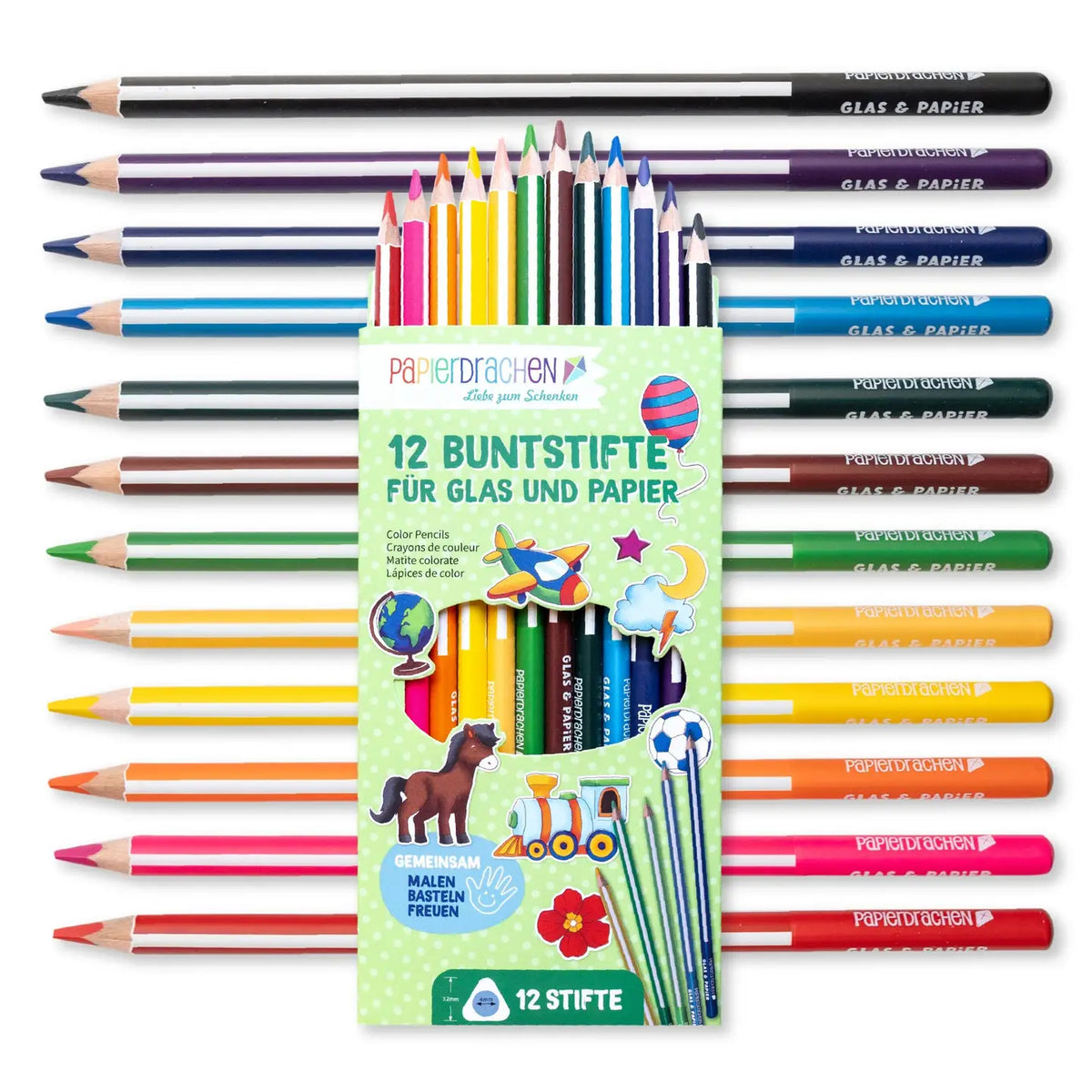 Fargestifter til glass og papir | 12 pk