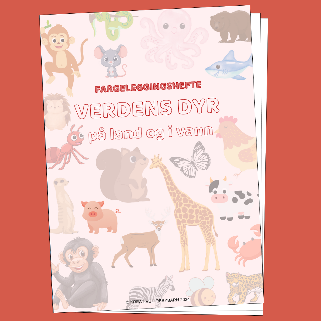 Fargeleggingshefte Verdens dyr (digitalt produkt)