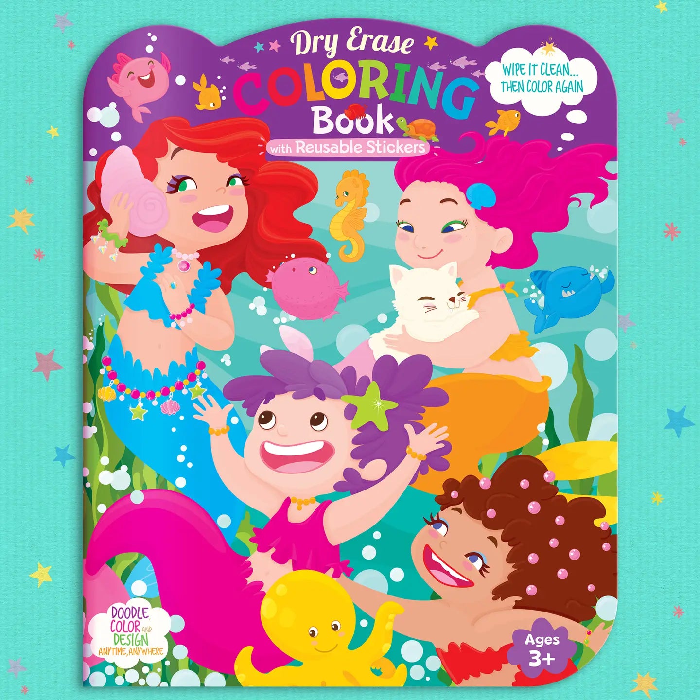 Gjenbrukbar tegne- og klistremerkebok | ulike varianter