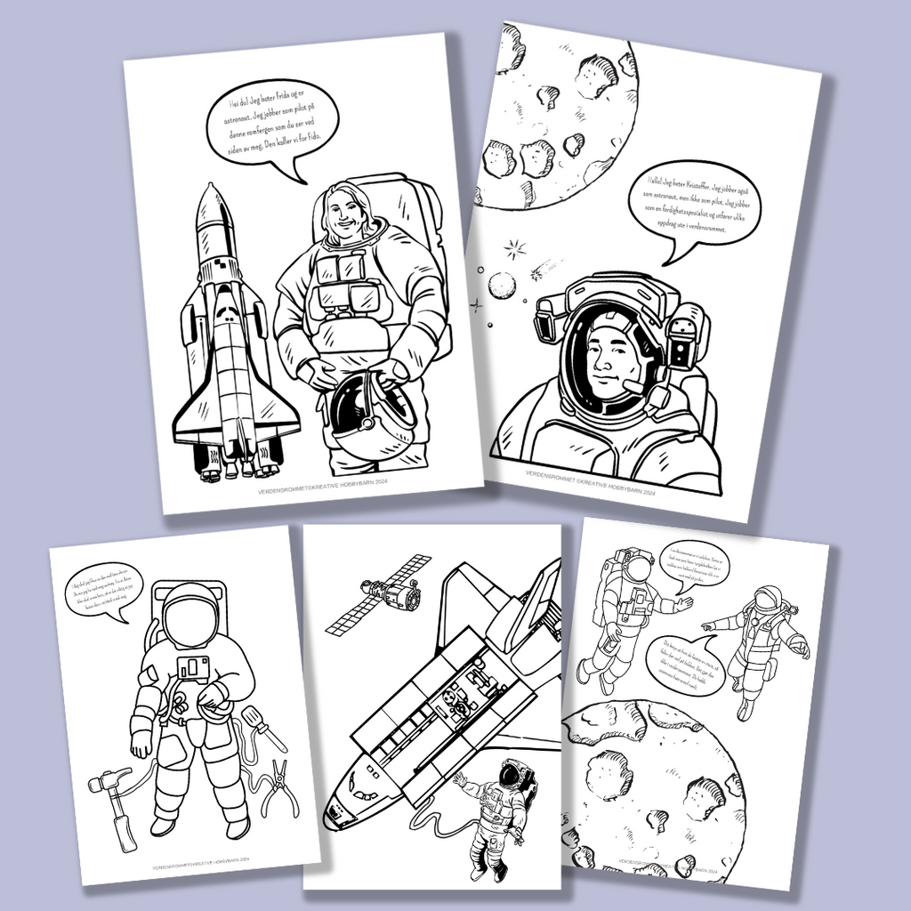 Historie- og fargeleggingshefte Verdensrommet (digitalt produkt)