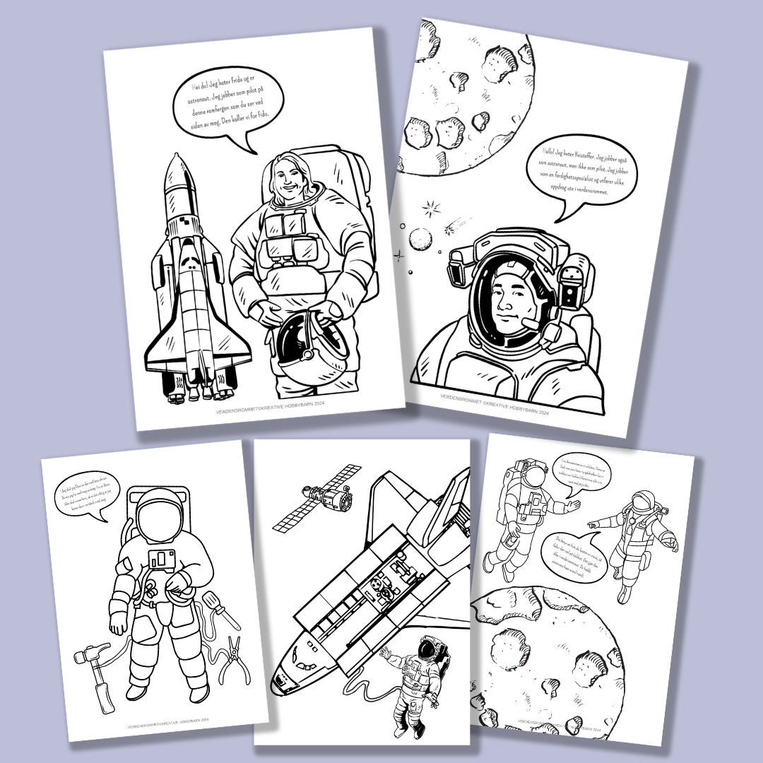 Historie- og fargeleggingshefte Verdensrommet (digitalt produkt)