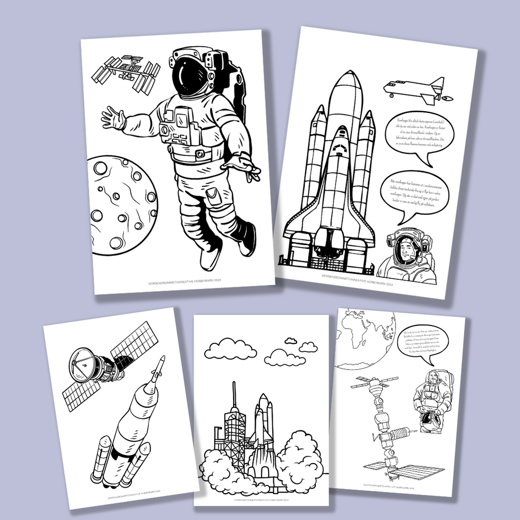 Historie- og fargeleggingshefte Verdensrommet (digitalt produkt)