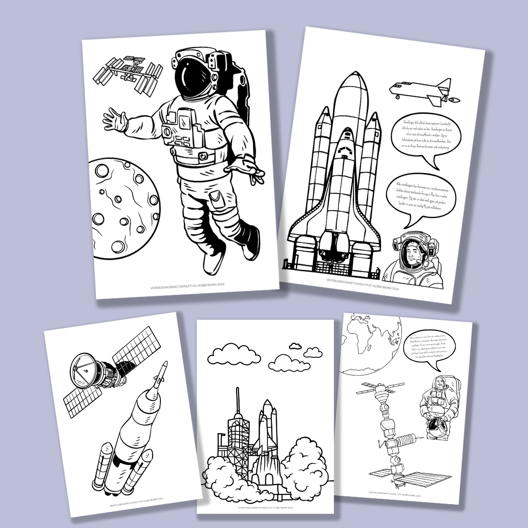 Historie- og fargeleggingshefte Verdensrommet (digitalt produkt)