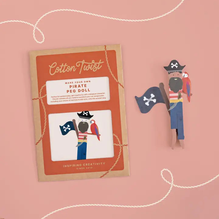 Hobbysett "Lag din egen piratdukke på pinne"