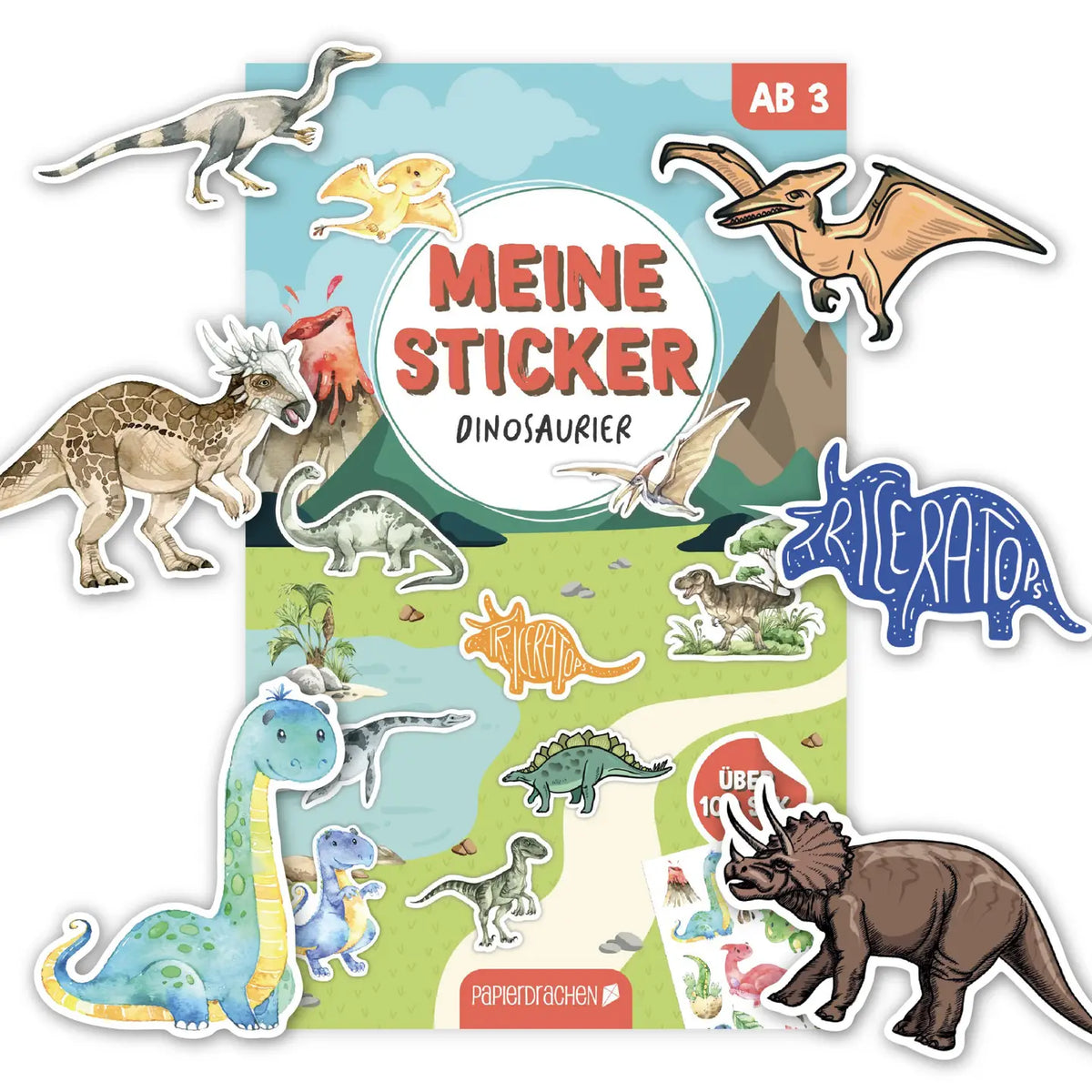 Klistremerkebok | Dinosaur