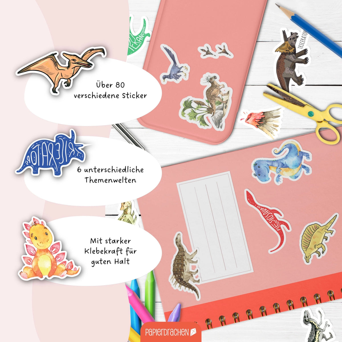 Klistremerkebok | Dinosaur