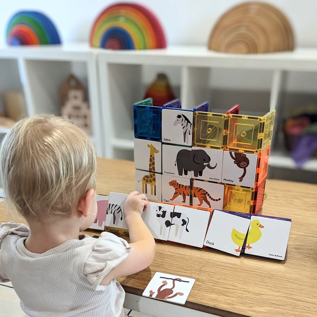 Magnetic Tile Toppers - Dyr puslespill