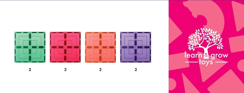 Magnetic Tiles - Large Square Pack (8 deler)