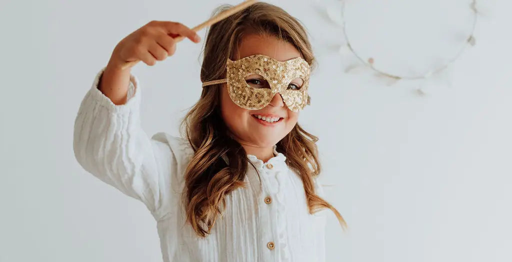 Paljettmaske | rosa/gull