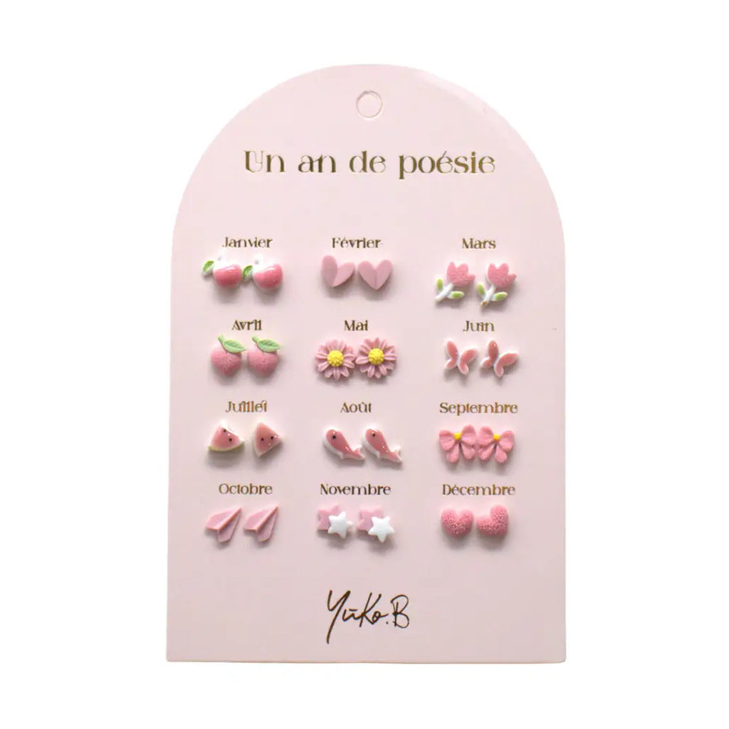 Øredobber i rustfritt stål | 12 pk | Rosa drøm