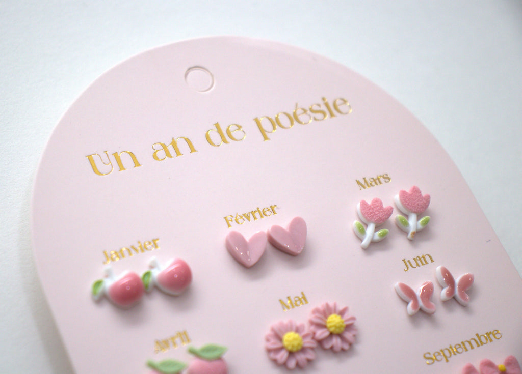 Øredobber i rustfritt stål | 12 pk | Rosa drøm