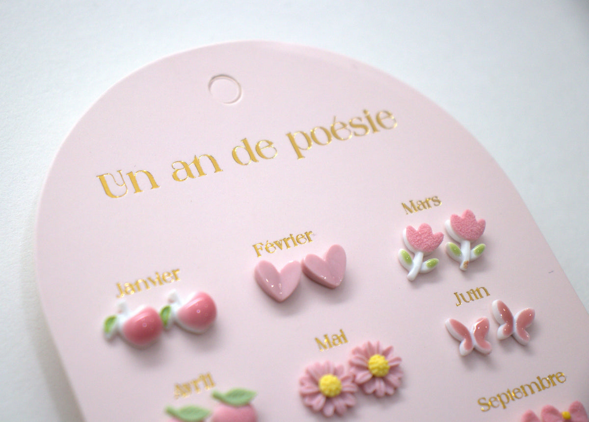 Øredobber i rustfritt stål | 12 pk | Rosa drøm