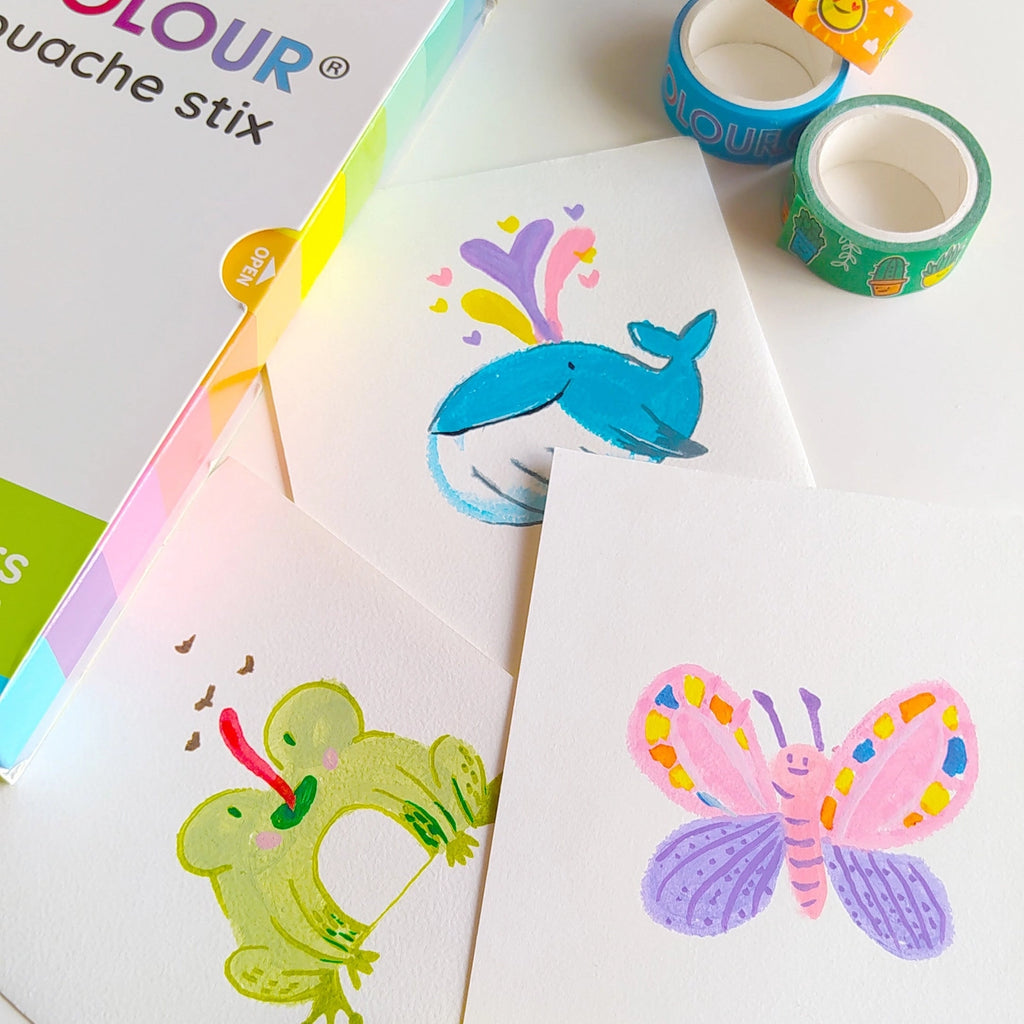Gouache Paint Stix | Maletusjer | Sett med 12 pastellfarger