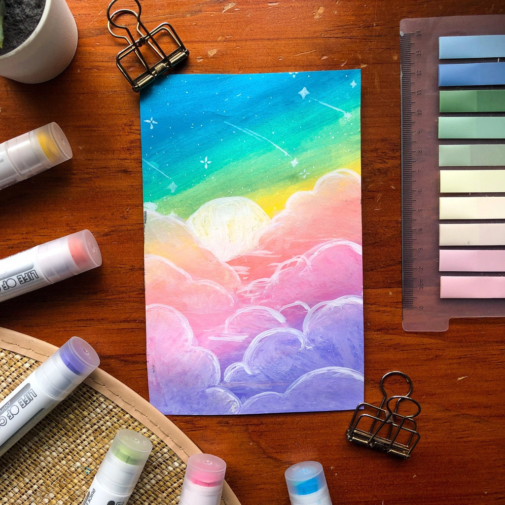 Gouache Paint Stix | Maletusjer | Sett med 12 pastellfarger