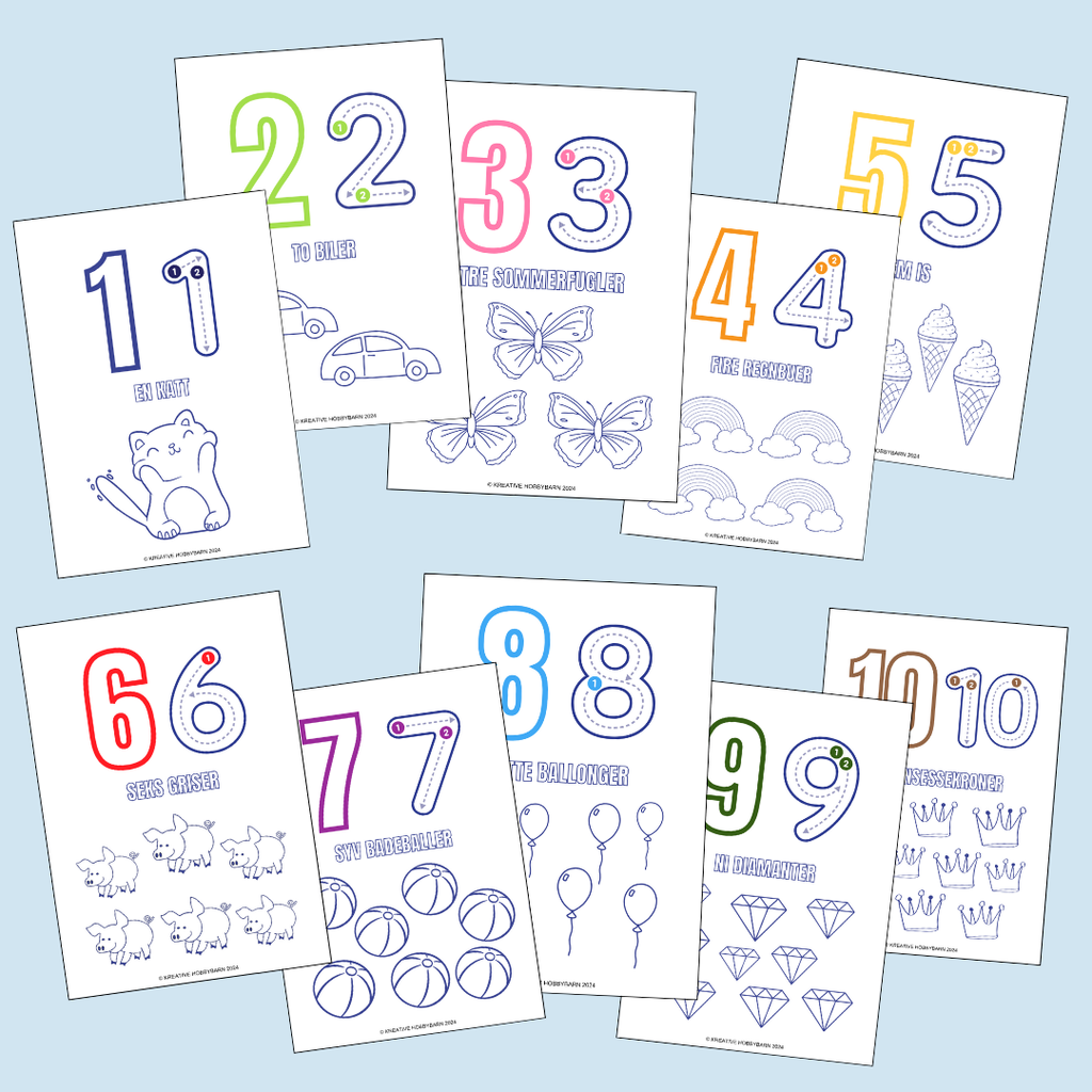 Fargeleggingshefte Tall 1-10 (digitalt produkt)