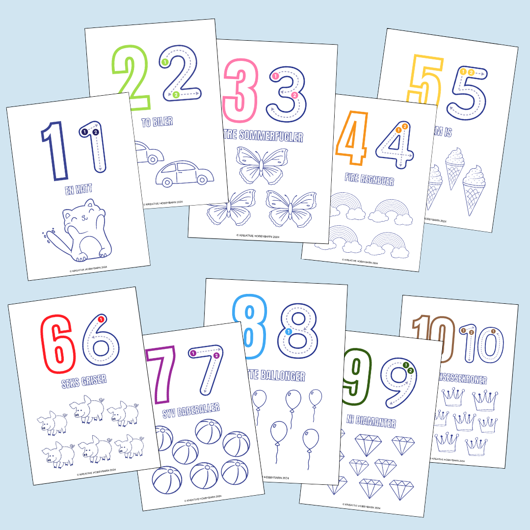 Fargeleggingshefte Tall 1-10 (digitalt produkt)
