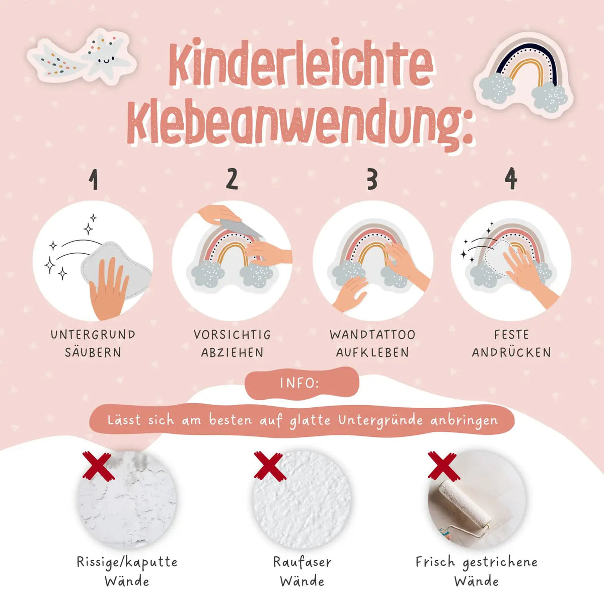 Veggklistremerker | Regnbue