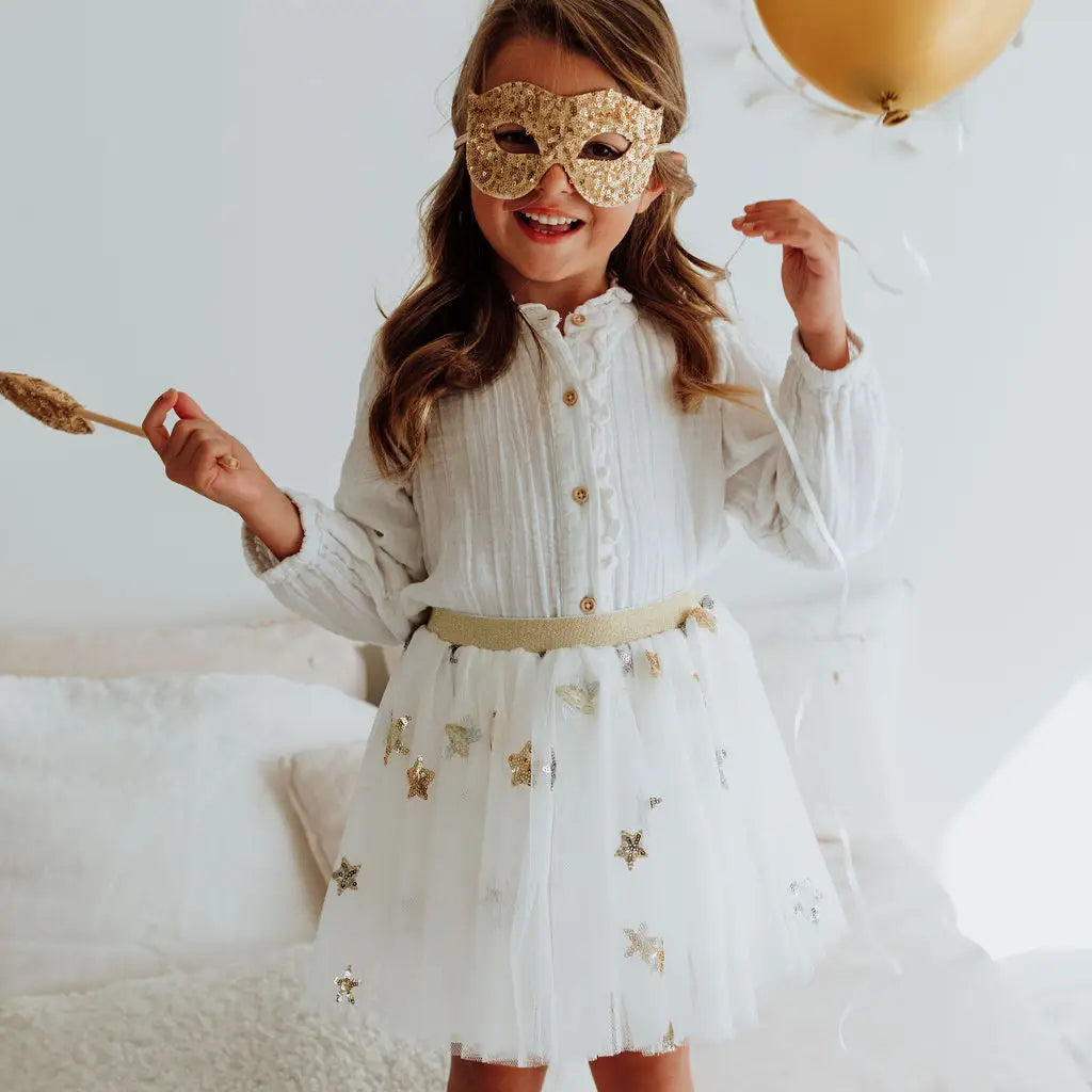 Paljettmaske | rosa/gull